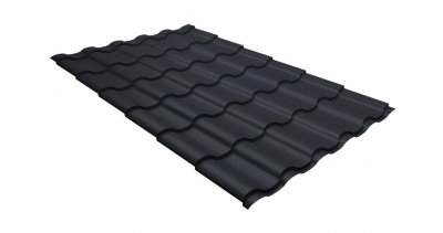 Металлочерепица кредо GL 0,5 GreenСoat Pural RR 23 темно-серый (RAL 7024 мокрый асфальт)