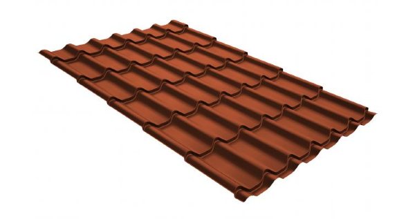 Металлочерепица классик GL 0,5 GreenCoat Pural RR 750 кирпично-красный (RAL 8004 терракота) купить в Зеленограде