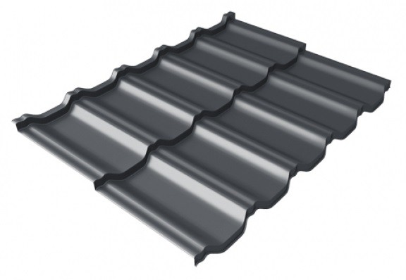 Металлочерепица модульная Квинта Uno Grand Line c 3D резом 0,5 Satin Мatt RAL 7024 мокрый асфальт купить в Зеленограде