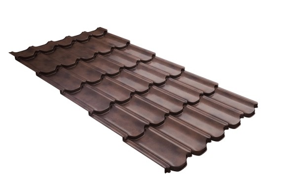 Металлочерепица квинта плюс с  3D резом 0,45 Safari Twincolor Brown купить в Зеленограде