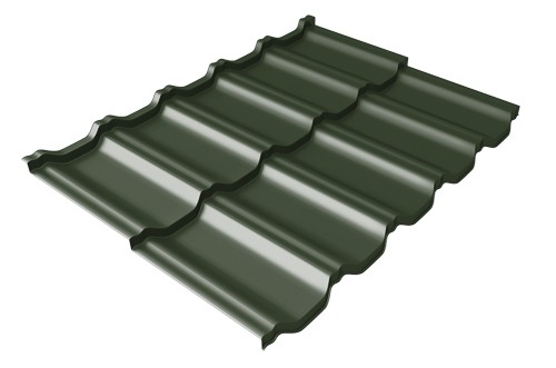 Металлочерепица модульная Квинта Uno Grand Line c 3D резом 0,5 GreenСoat Pural RR 11 темно-зеленый (RAL 6020 хромовая зелень) купить в Зеленограде