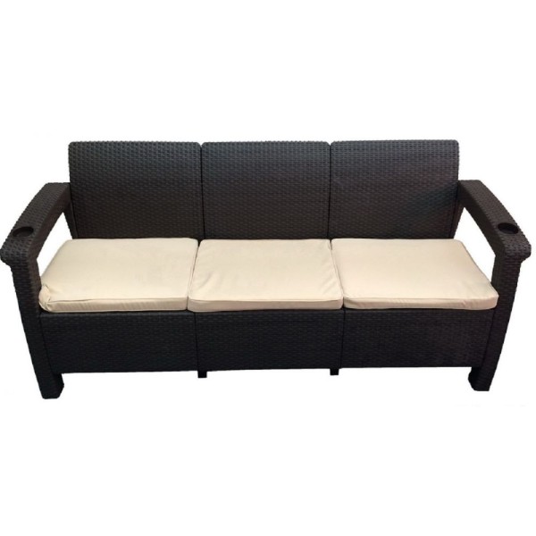 Трёхместный диван  Yalta Sofa 3 Seat венге купить в Зеленограде