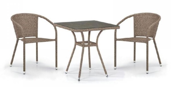 Комплект плетеной мебели AFINA из иск. ротанга T282BNT/Y137C-W56 Light Brown 2Pcs купить в Зеленограде
