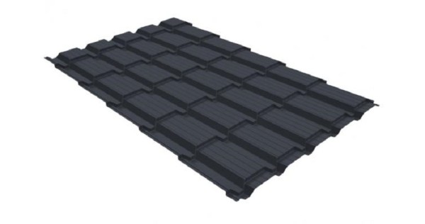 Металлочерепица GL квадро профи 0,5 GreenCoat Pural RR 23 темно-серый (RAL 7024) мокрый асфальт купить в Зеленограде